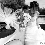 Photo de mariage noir et blanc sur le vif