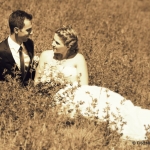 photo sépia de mariage