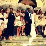 photo de mariage ombrelles rétro